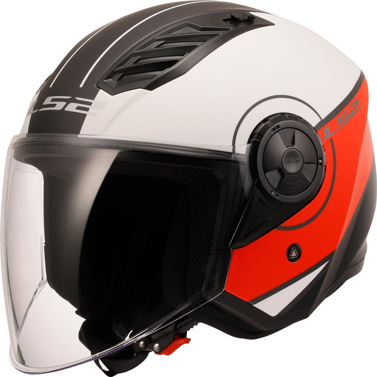 LS2 OF616 Airflow II Open Face Motorcycle Helmet - Cover Matt White/Red