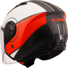 LS2 OF616 Airflow II Open Face Motorcycle Helmet - Cover Matt White/Red