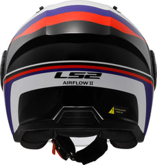 LS2 OF616 Airflow II Open Face Motorcycle Helmet - Rush White/Blue/Red