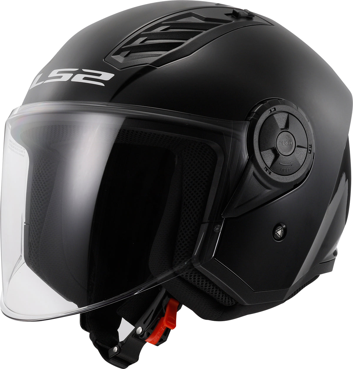 LS2 OF616 Airflow II Open Face Motorcycle Helmet - Solid Gloss Black