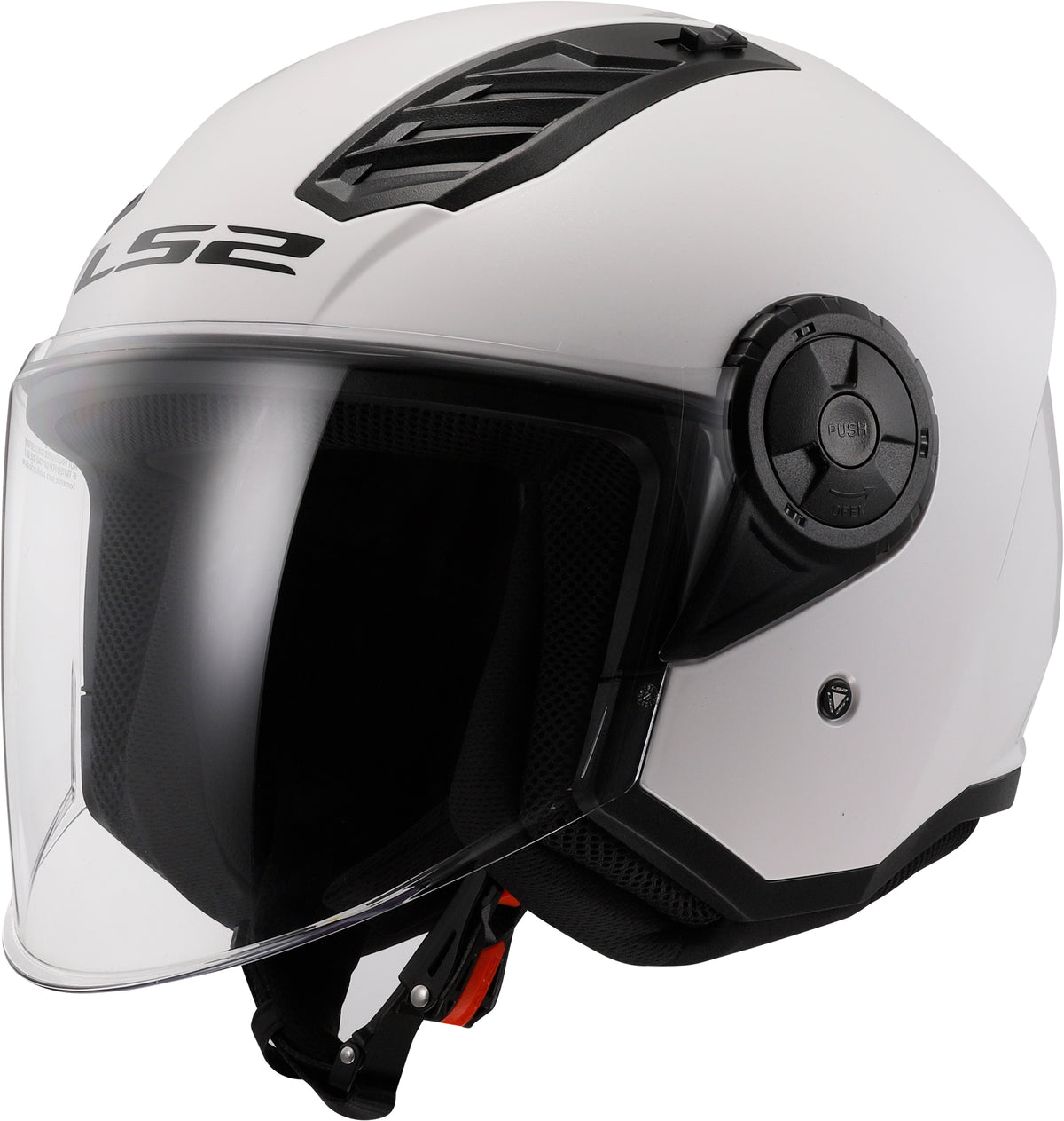LS2 OF616 Airflow II Open Face Motorcycle Helmet - Solid Gloss White