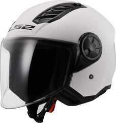 LS2 OF616 Airflow II Open Face Motorcycle Helmet - Solid Gloss White