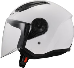 LS2 OF616 Airflow II Open Face Motorcycle Helmet - Solid Gloss White
