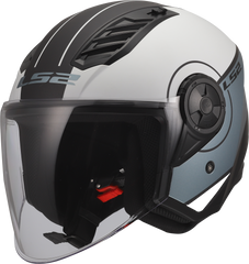 LS2 OF616 Airflow II Open Face Motorcycle Helmet - Cover Matt Grey/Blue