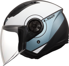 LS2 OF616 Airflow II Open Face Motorcycle Helmet - Cover Matt Grey/Blue