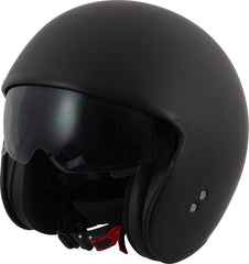 Stealth Open Face Motorcycle Helmet - Matt Black