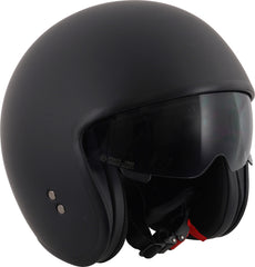 Stealth Open Face Motorcycle Helmet - Matt Black
