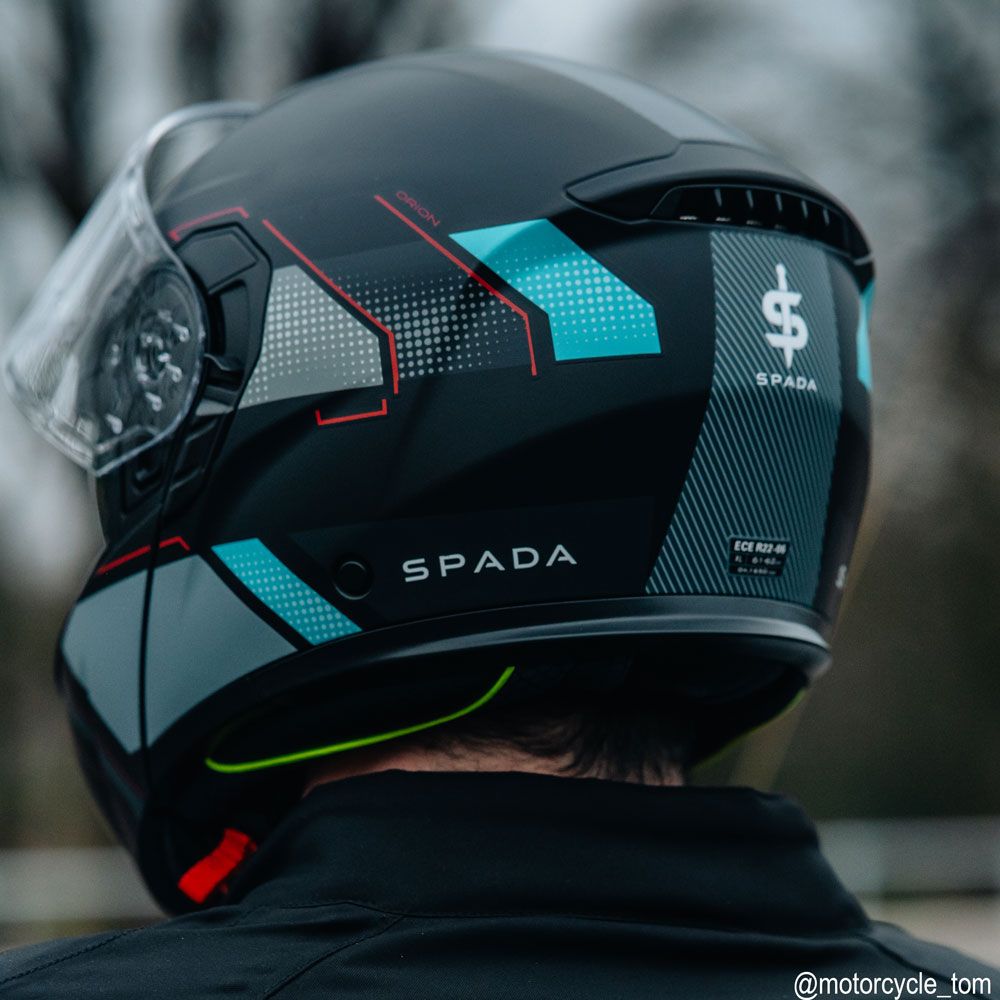 Spada Orion 2 Element Flip Up Motorcycle Helmet - Black/Grey/Red/Blue