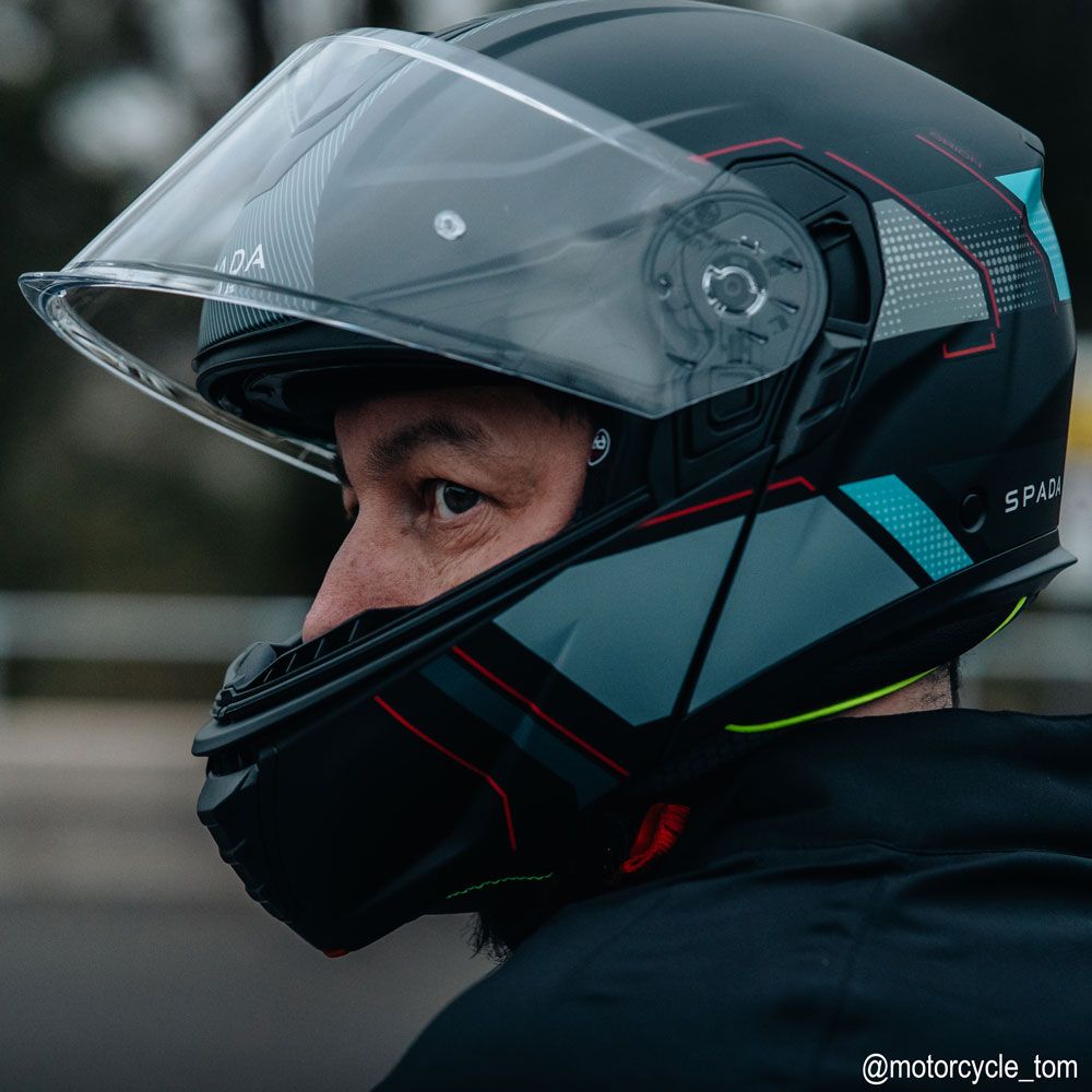 Spada Orion 2 Element Flip Up Motorcycle Helmet - Black/Grey/Red/Blue