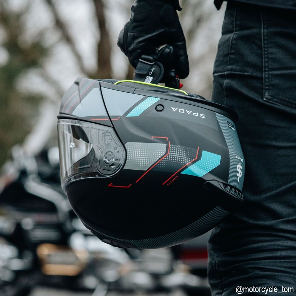 Spada Orion 2 Element Flip Up Motorcycle Helmet - Black/Grey/Red/Blue