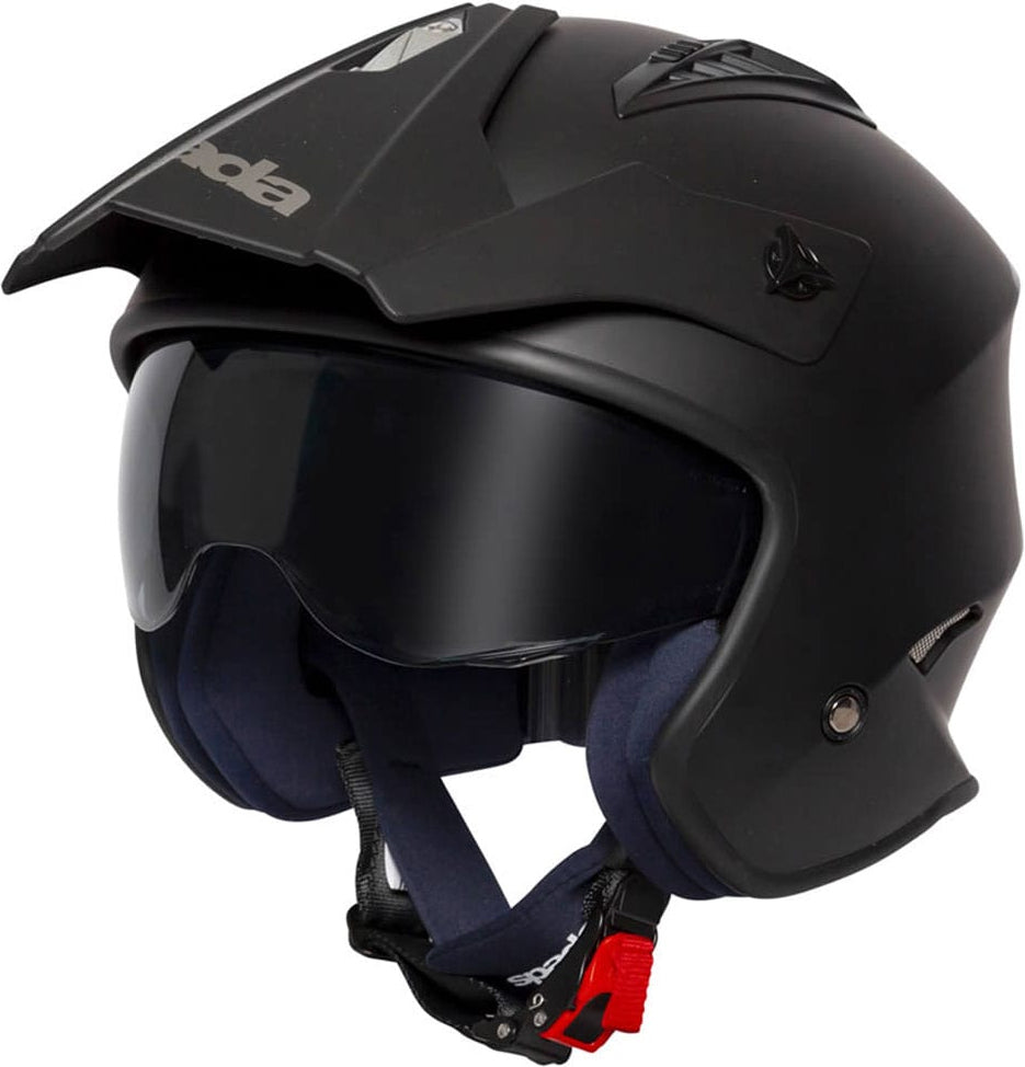 Spada Rock 06 Open Face Motorcycle Helmet - Black