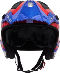 Spada Rock 06 Pilot Open Face Motorcycle Helmet - Blue/White/Red
