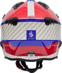 Spada Rock 06 Pilot Open Face Motorcycle Helmet - Blue/White/Red
