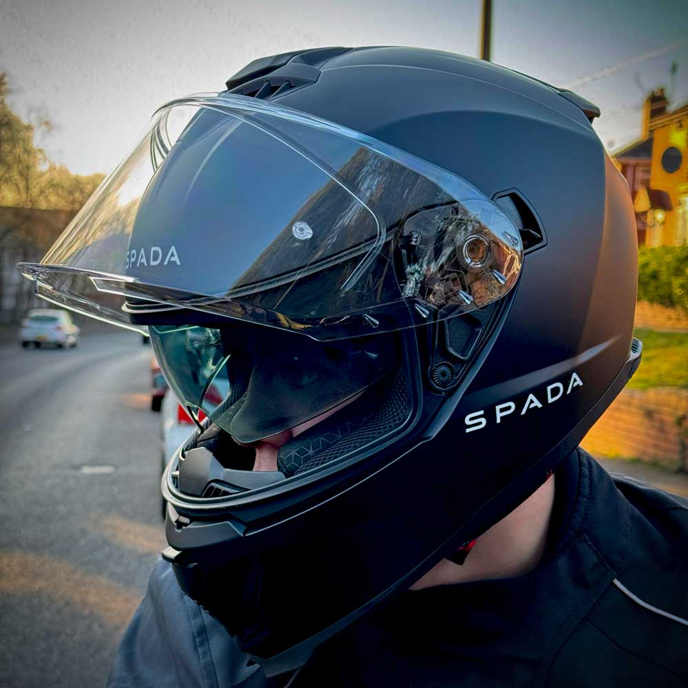 Spada SP18 Full Face Motorcycle Helmet - Matt Black
