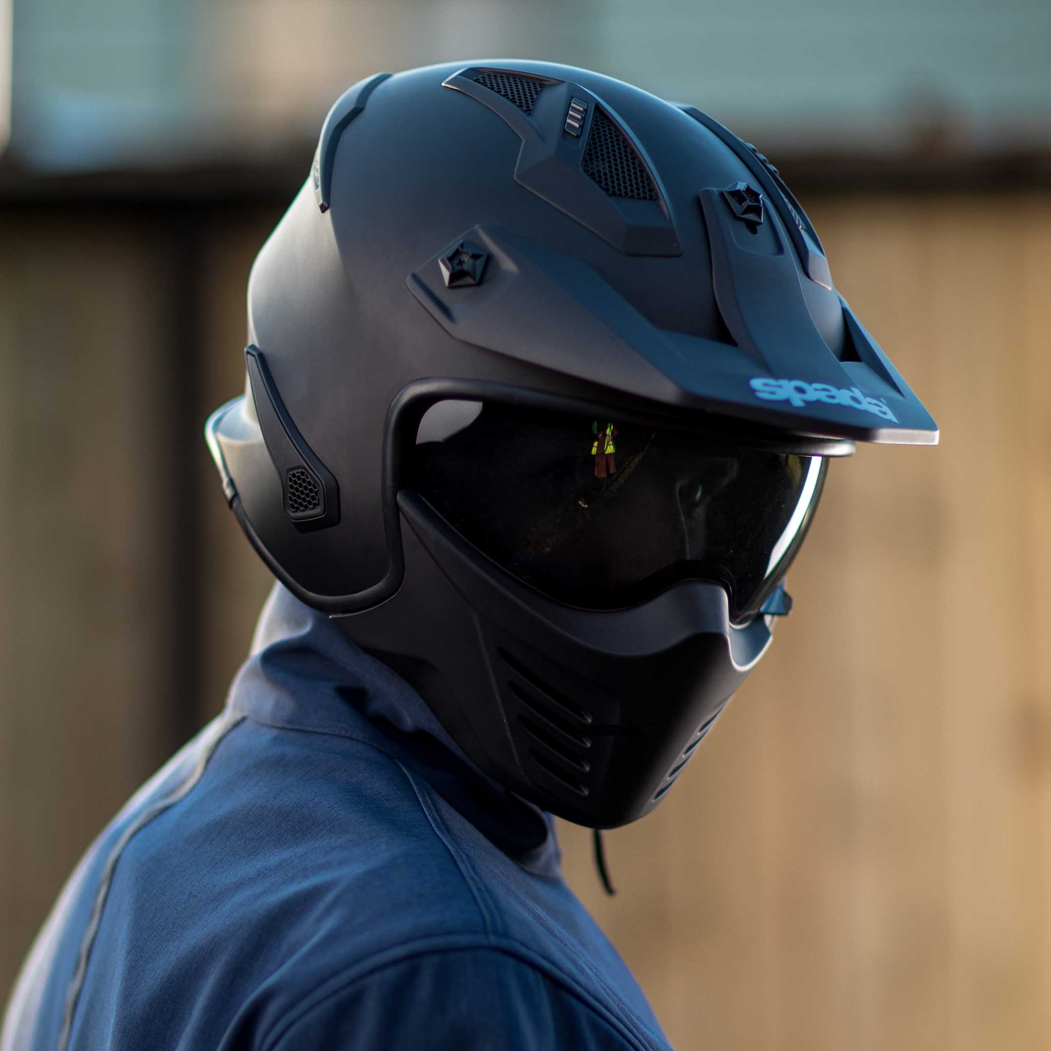 Spada Storm 06 Open Face Motorcycle Helmet - Matt Black