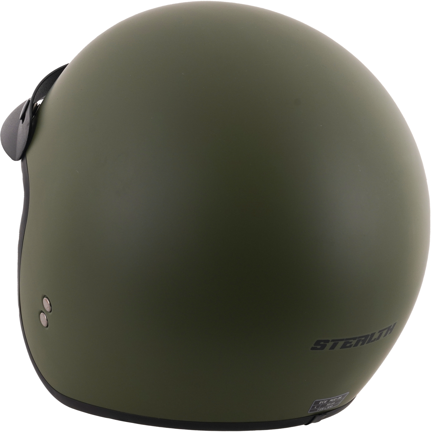 Stealth Open Face Motorcycle Helmet With Peak - Matt Green