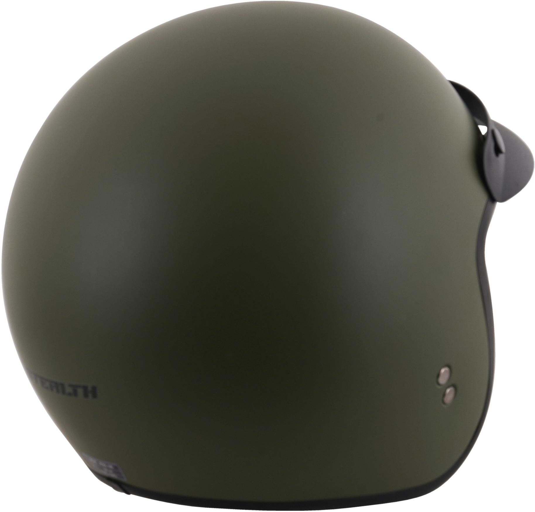 Stealth Open Face Motorcycle Helmet With Peak - Matt Green