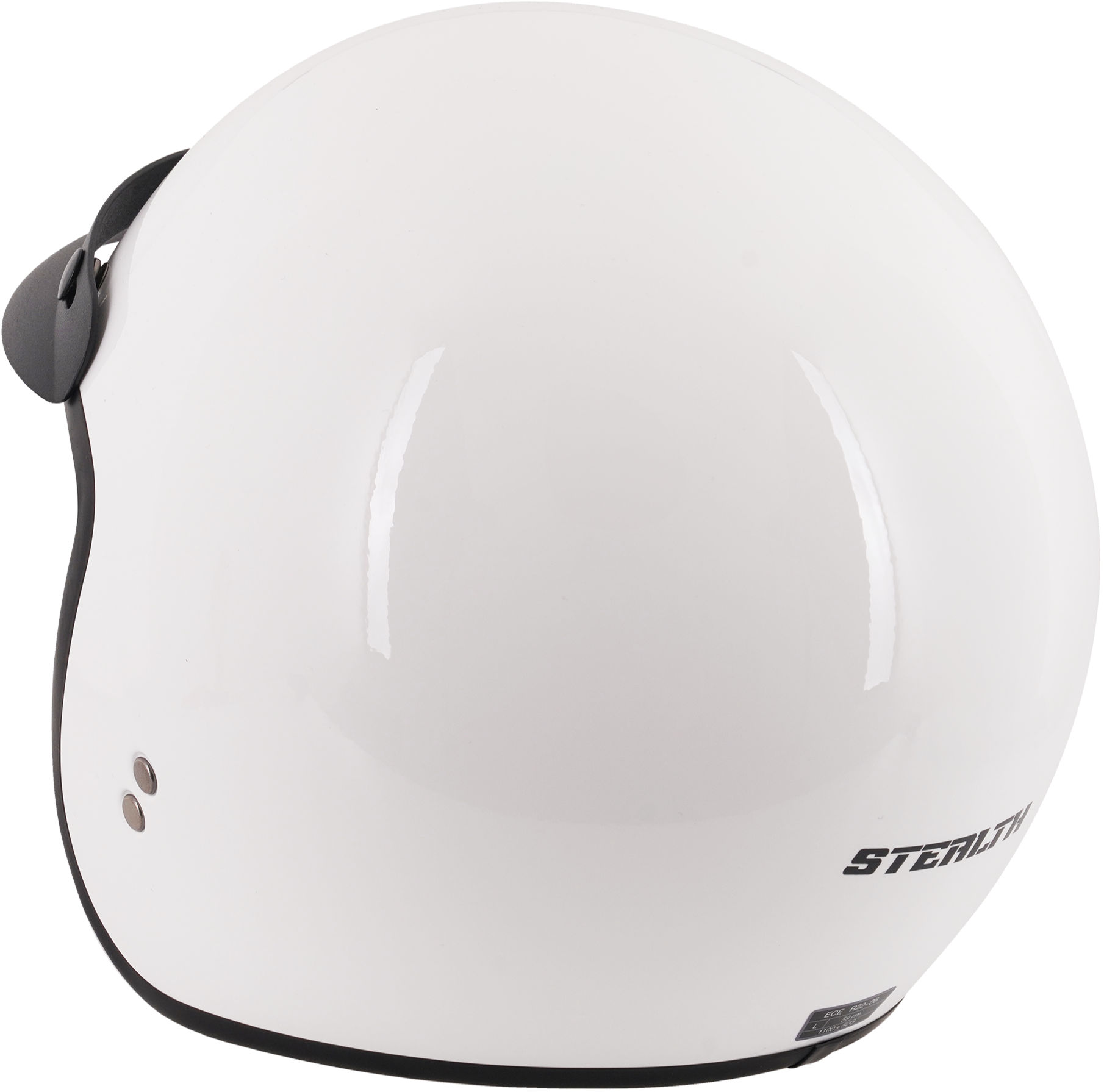 Stealth Open Face Motorcycle Helmet With Peak - Gloss White