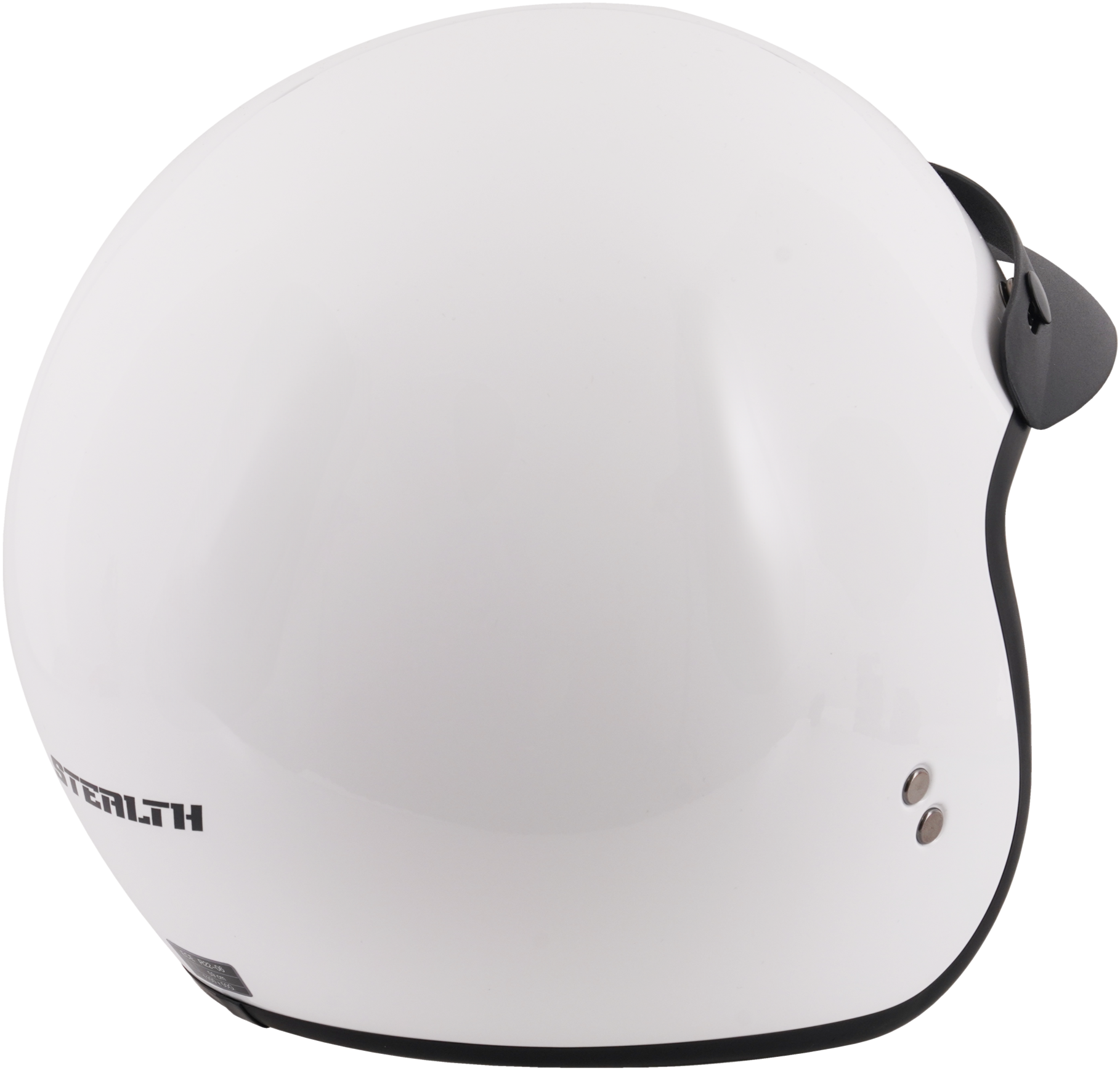 Stealth Open Face Motorcycle Helmet With Peak - Gloss White