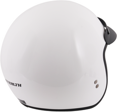 Stealth Open Face Motorcycle Helmet With Peak - Gloss White