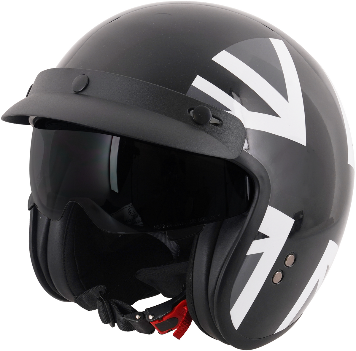 black jack motorcycle helmet Stealth Open Face Motorcycle Helmet With Peak