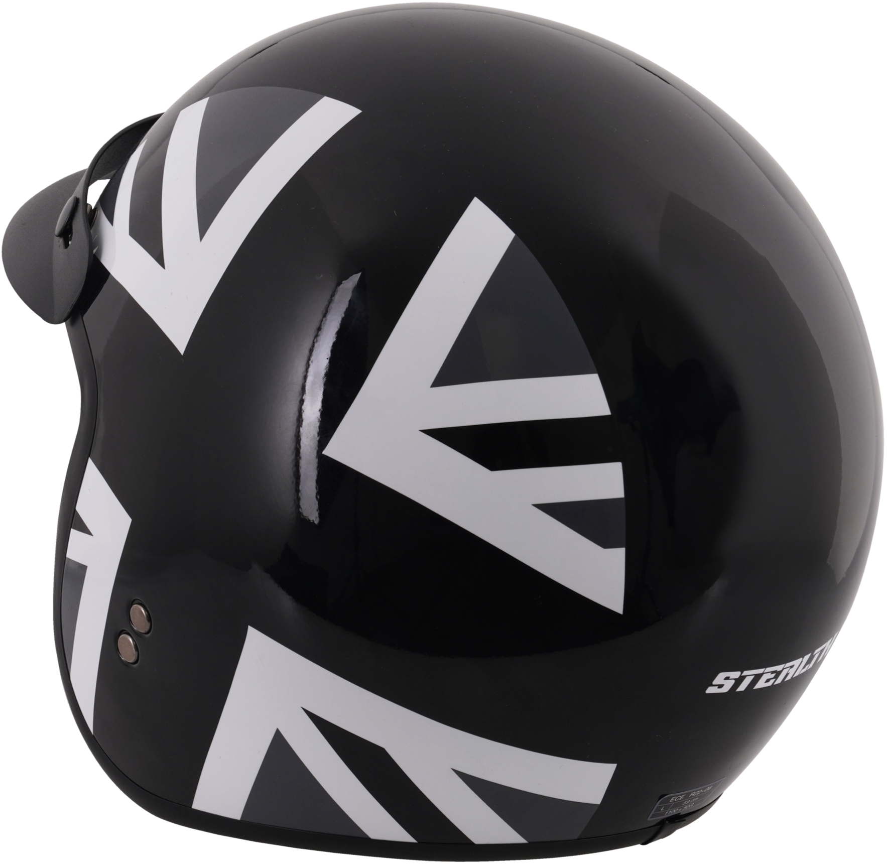 Stealth Open Face Motorcycle Helmet With Peak - Mono Jack