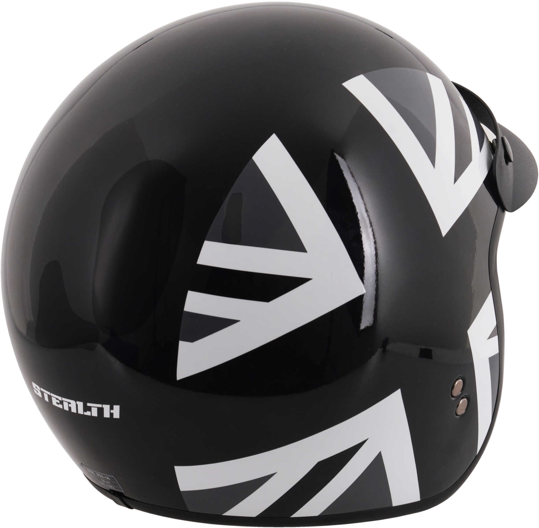 Stealth Open Face Motorcycle Helmet With Peak - Mono Jack