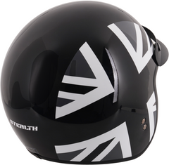 Stealth Open Face Motorcycle Helmet With Peak - Mono Jack