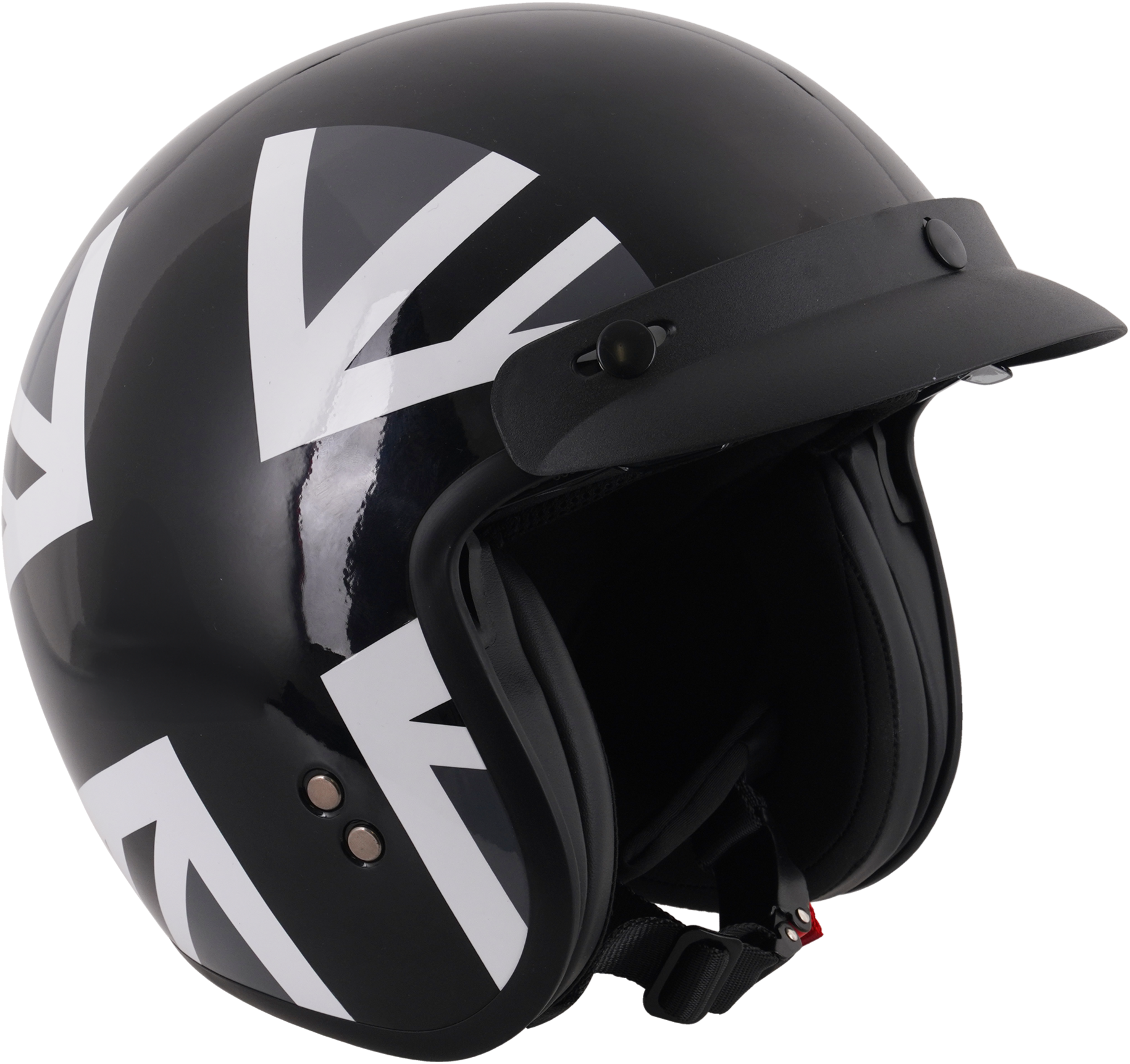 Stealth Open Face Motorcycle Helmet With Peak - Mono Jack