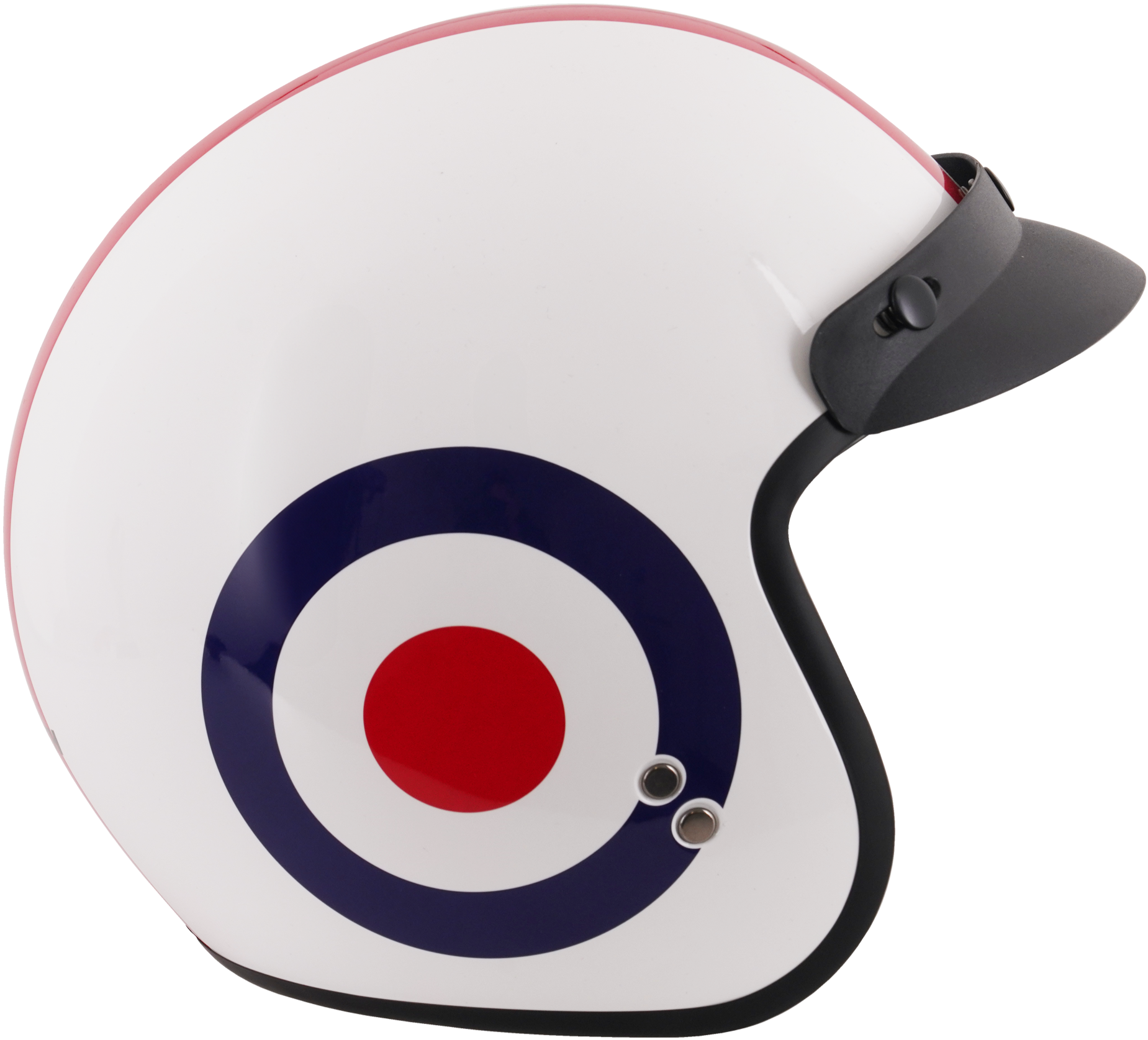 Stealth Open Face Motorcycle Helmet With Peak - Roundel