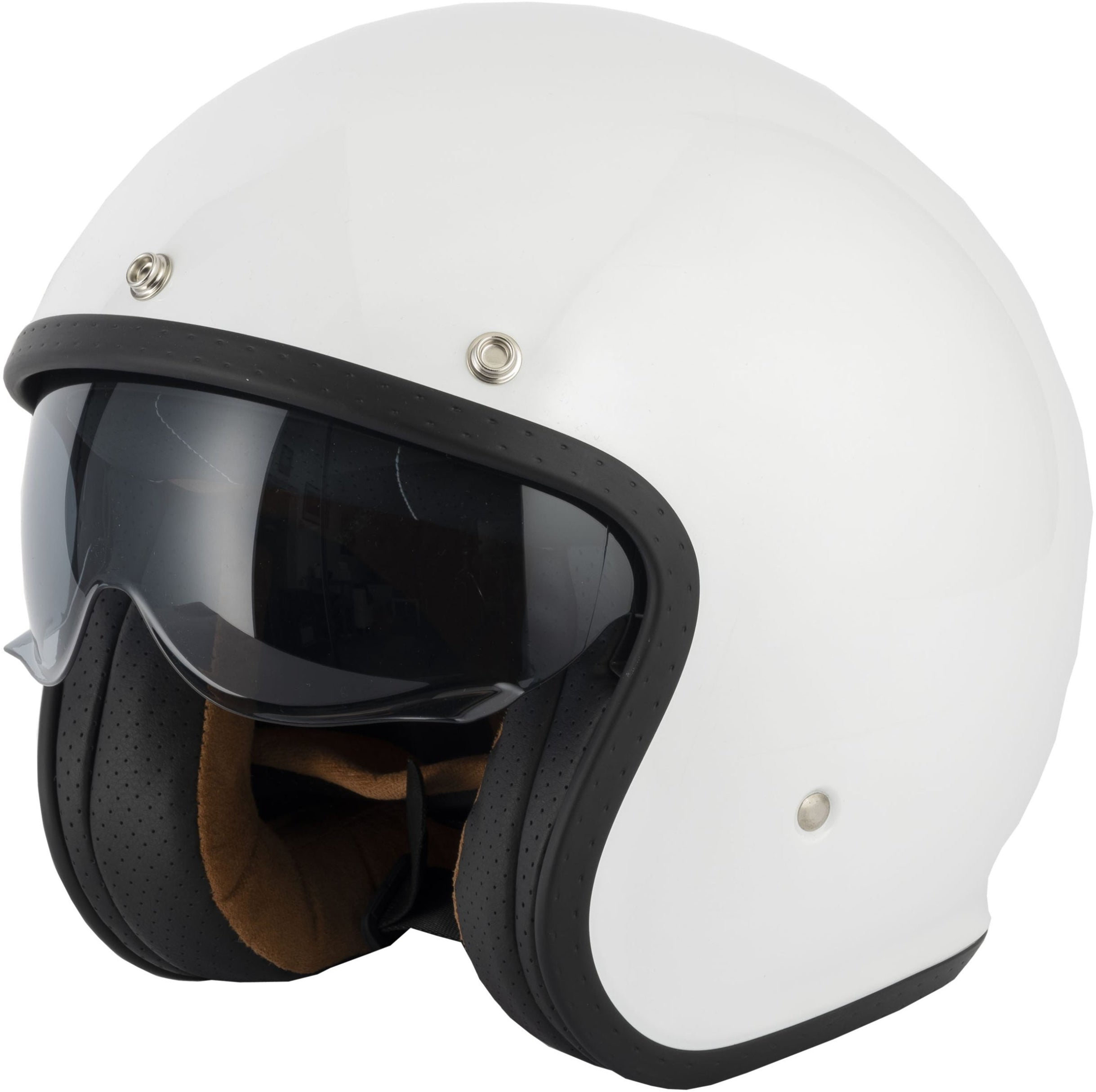 Vcan H589 Open Face Motorcycle Helmet - White