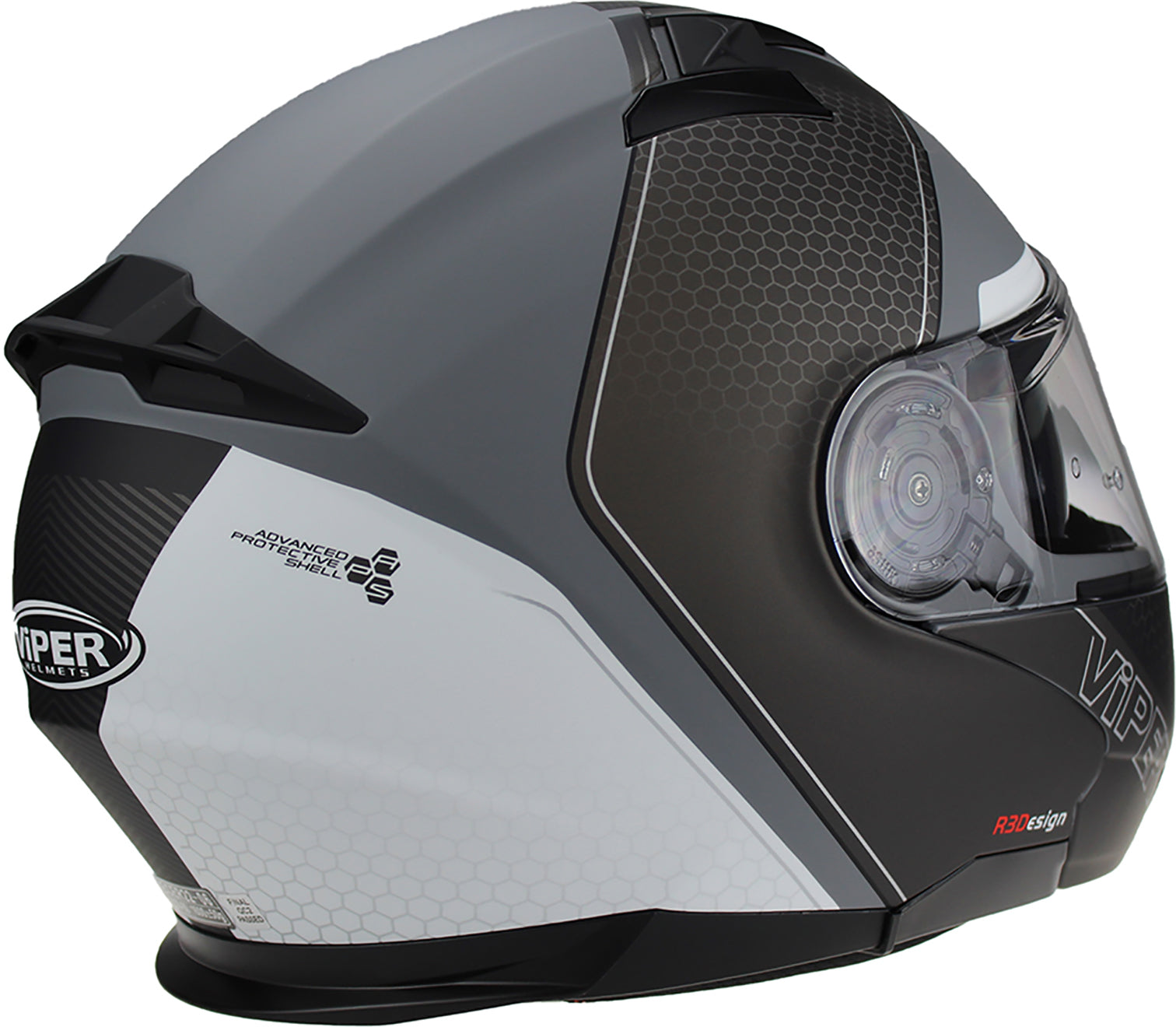 ViPER RS-V345 Flip Up Motorcycle Helmet - Trik Black/White