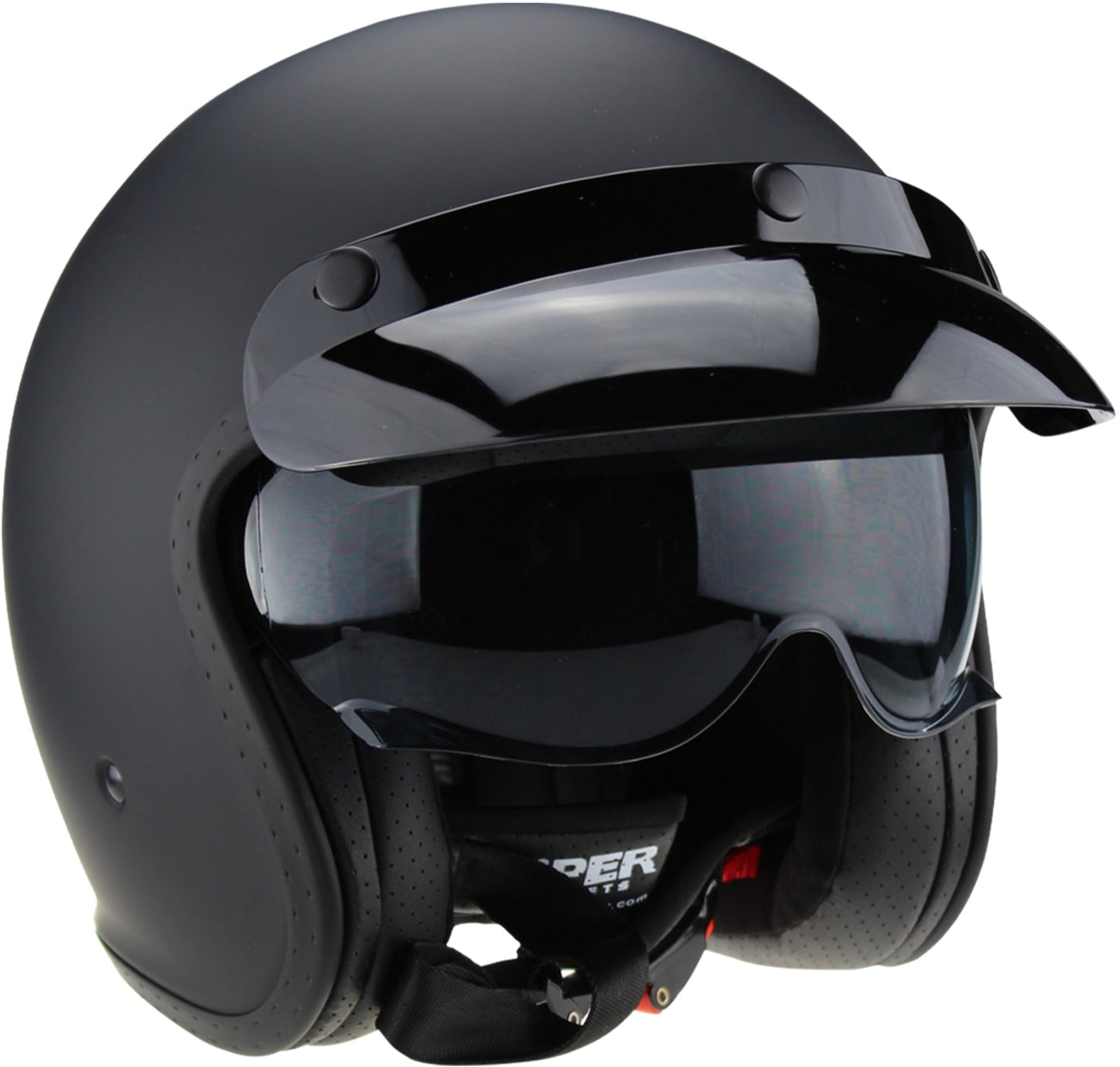 ViPER RS-V06 Plus Open Face Motorcycle Helmet - Matt Black