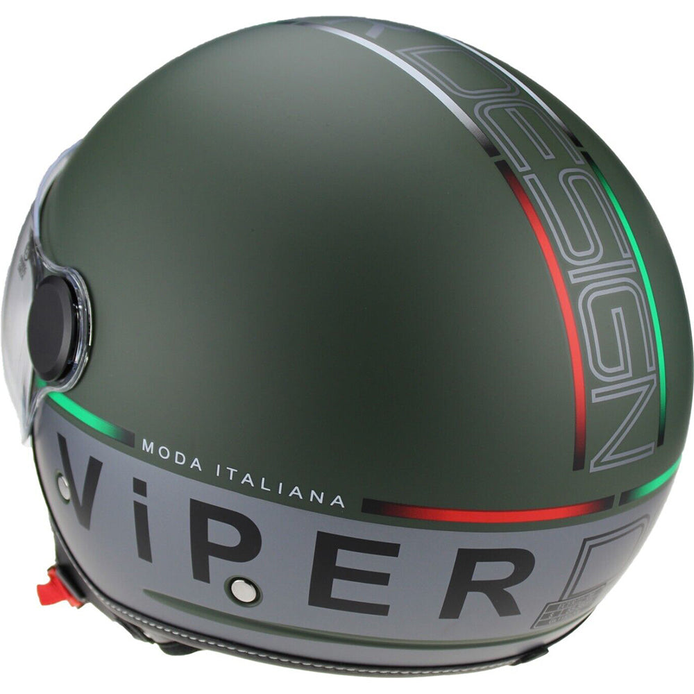 ViPER RS-V19 Open Face Motorcycle Helmet - Forza Green Matt