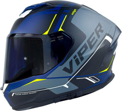 ViPER RS-V255 Full Face Motorcycle Helmet - Reactor Matt Black/Blue