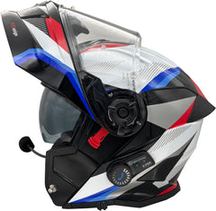 ViPER RS-V121 v8 Flip Up Blinc Bluetooth Motorcycle Helmet - Black/Red/Blue
