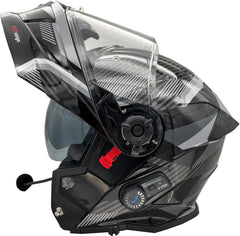 ViPER RS-V121 v8 Flip Up Blinc Bluetooth Motorcycle Helmet - Carbone