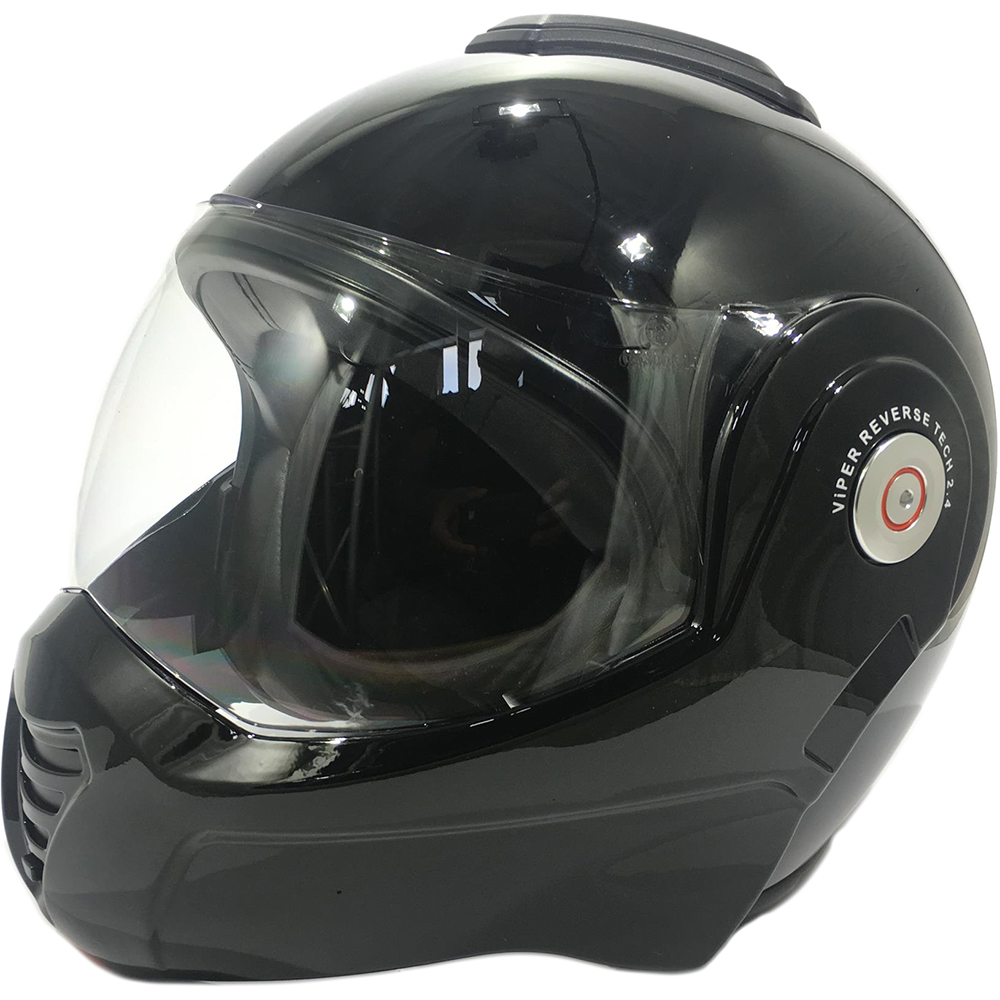 Viper RS-202 Reverse Flip-Up Motorcycle Motorbike Helmet - Gloss Black