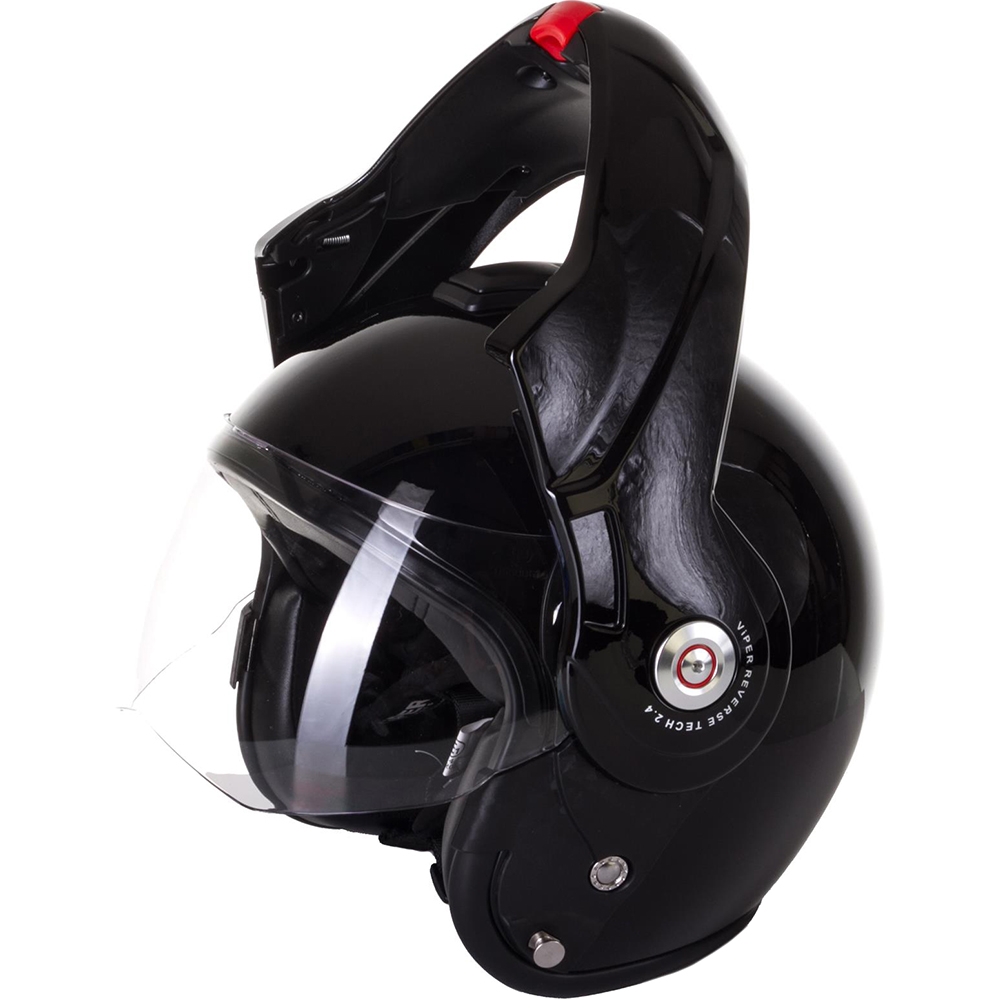 Viper RS-202 Reverse Flip-Up Motorcycle Motorbike Helmet - Gloss Black